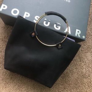 Tribe Alive Black Leather Handbag / Satchel
